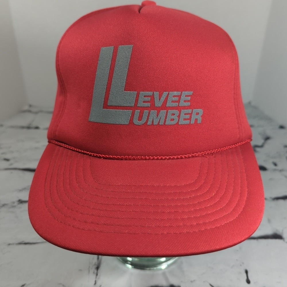 Levee Lumber Vintage Snapback Trucker Hat Adjustable Ball‎ Cap Red Foam